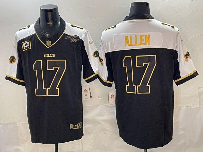 Men 2026 Buffalo Bills #17 Allen Black Gold 3th generations Nike Limited NFL Jersey style 033